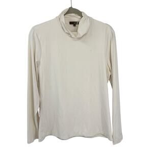 Judy P Jackie Turtleneck top XL White Long Sleeve Pullover